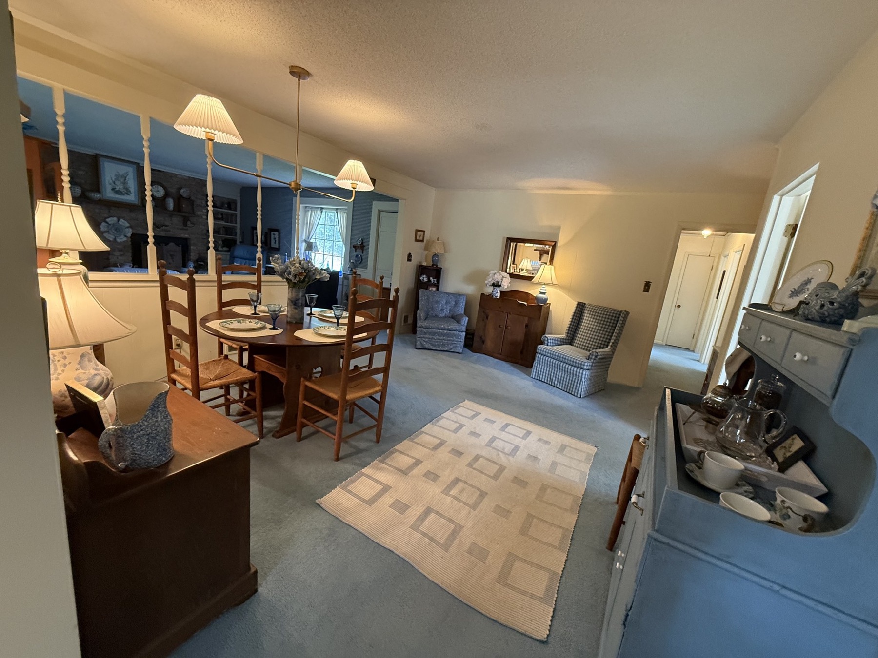 Dining room open to the living spaces